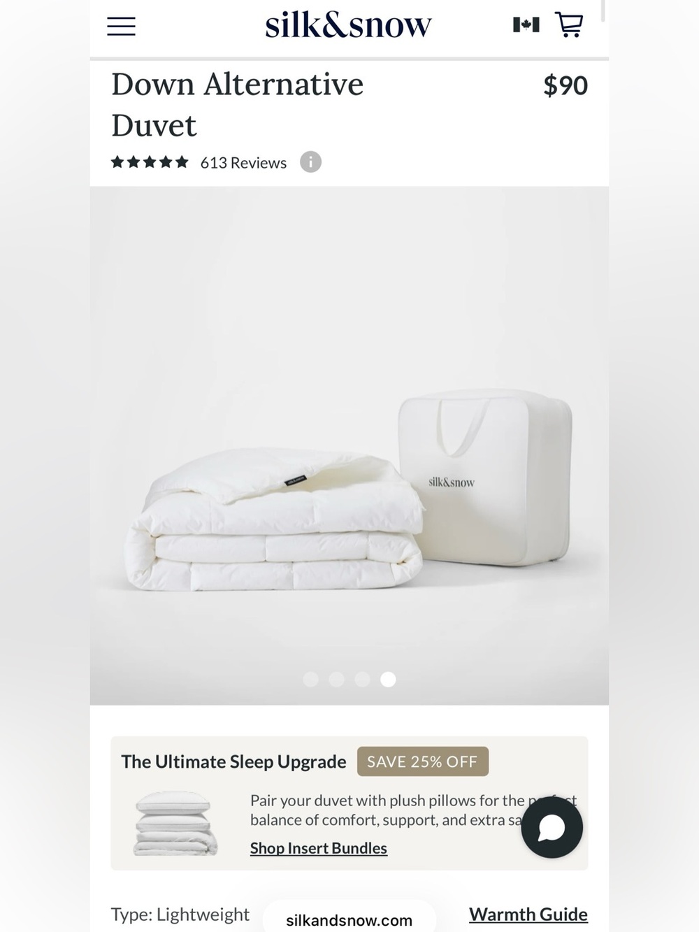 New! $101.70 Silk&Snow Down Alternative Duvet, Twin, Lightweight